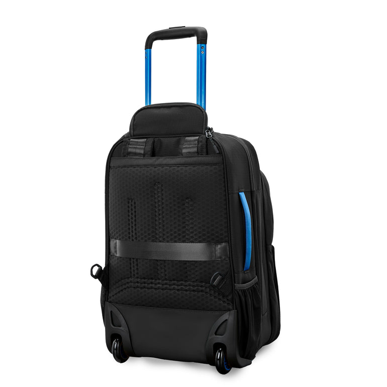 High Sierra Backpack on Wheels Black/Blue High Sierra Hi-Life 3-in-1 Convertible Wheeled Backpack