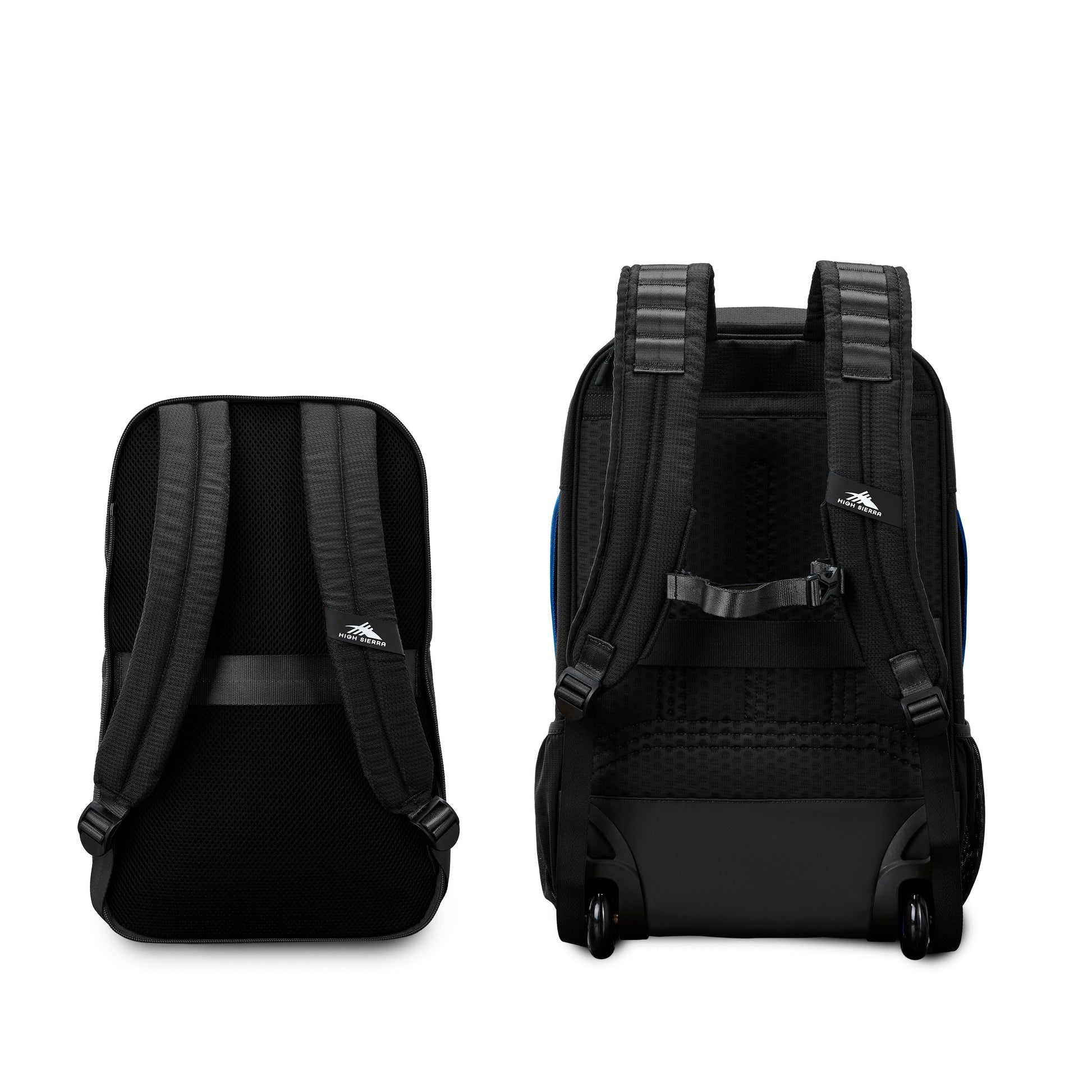 High Sierra Backpack on Wheels Black/Blue High Sierra Hi-Life 3-in-1 Convertible Wheeled Backpack