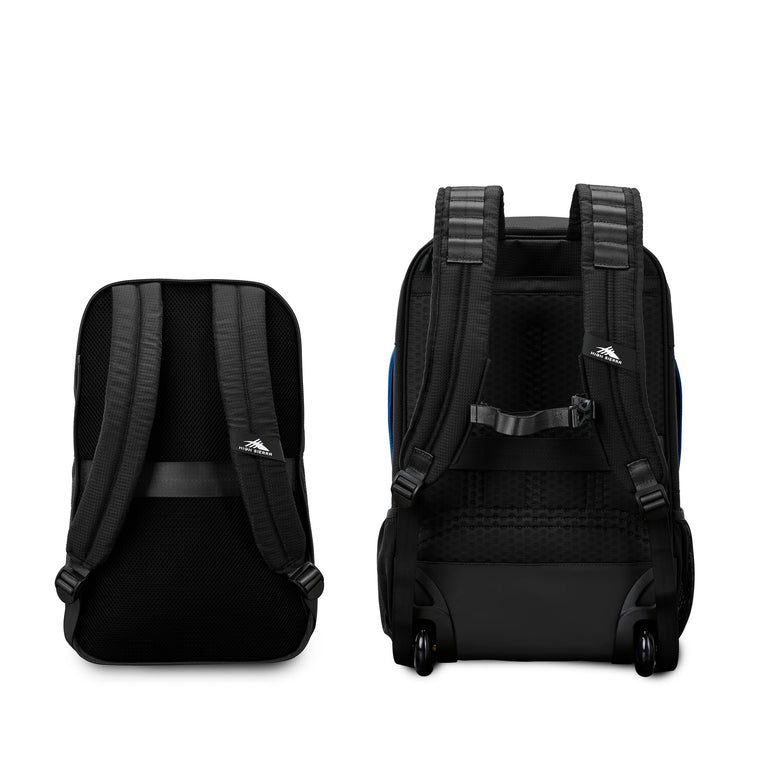 High Sierra Backpack on Wheels Black/Blue High Sierra Hi-Life 3-in-1 Convertible Wheeled Backpack