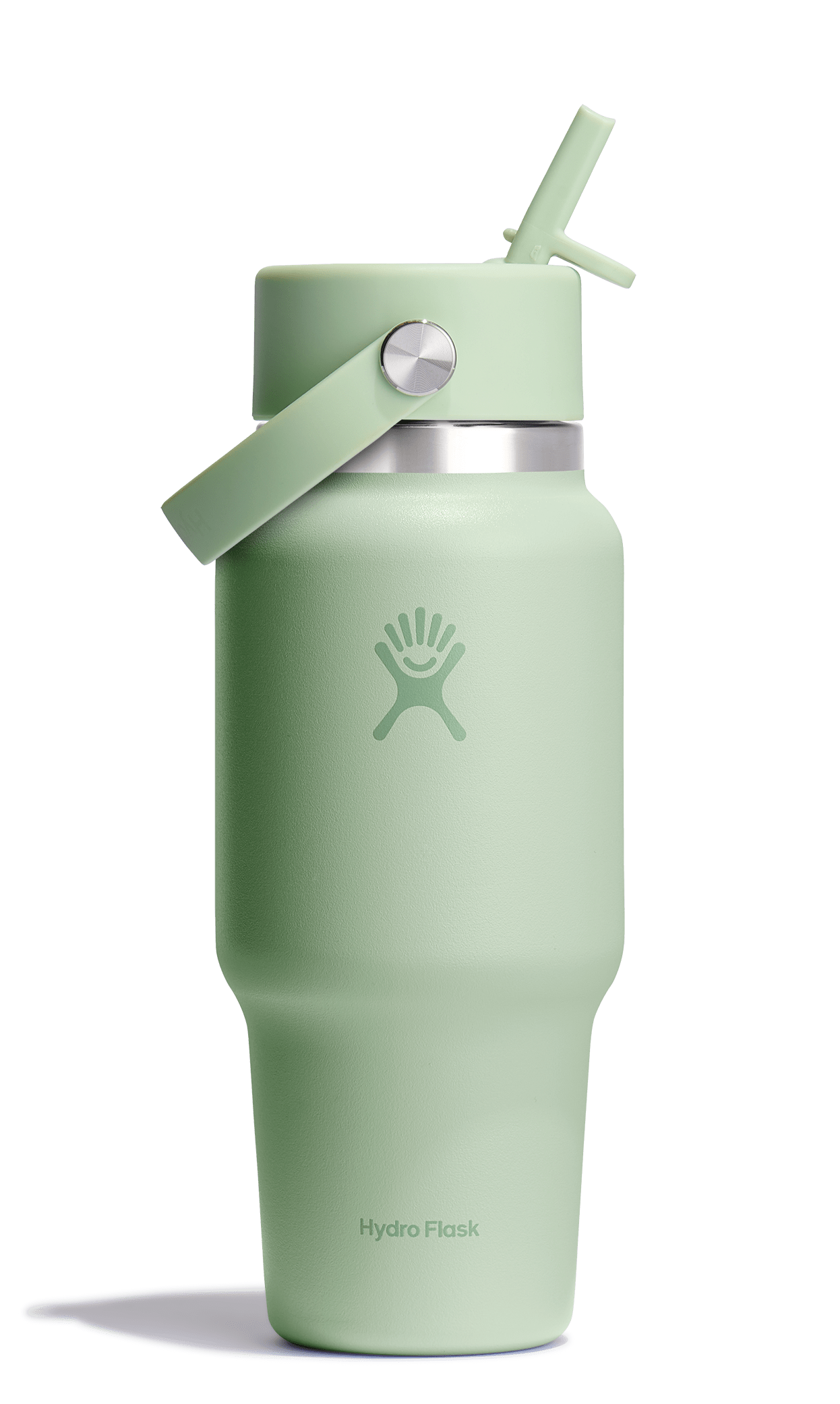 Hydro Flask Water Bottles Aloe Hydro Flask 24oz Wide Mouth Flex Straw Cap Travel Bottle