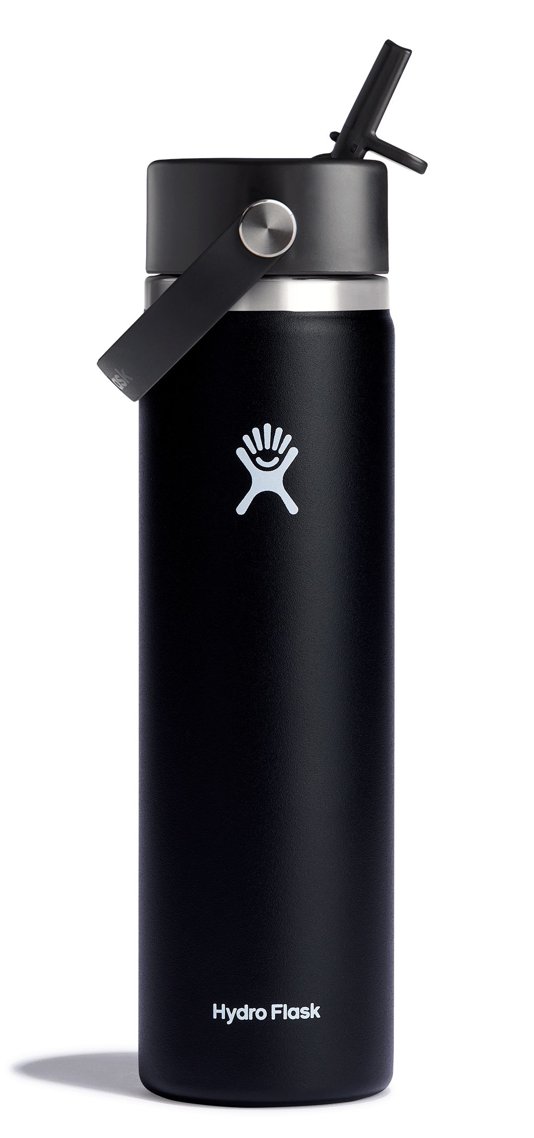 Hydro Flask Water Bottles Black Hydro Flask 24oz Wide Mouth Flex Straw Cap Water Bottle