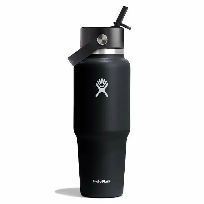 Hydro Flask Water Bottles Black Hydro Flask 32oz Wide Mouth Flex Straw Cap Travel Bottle