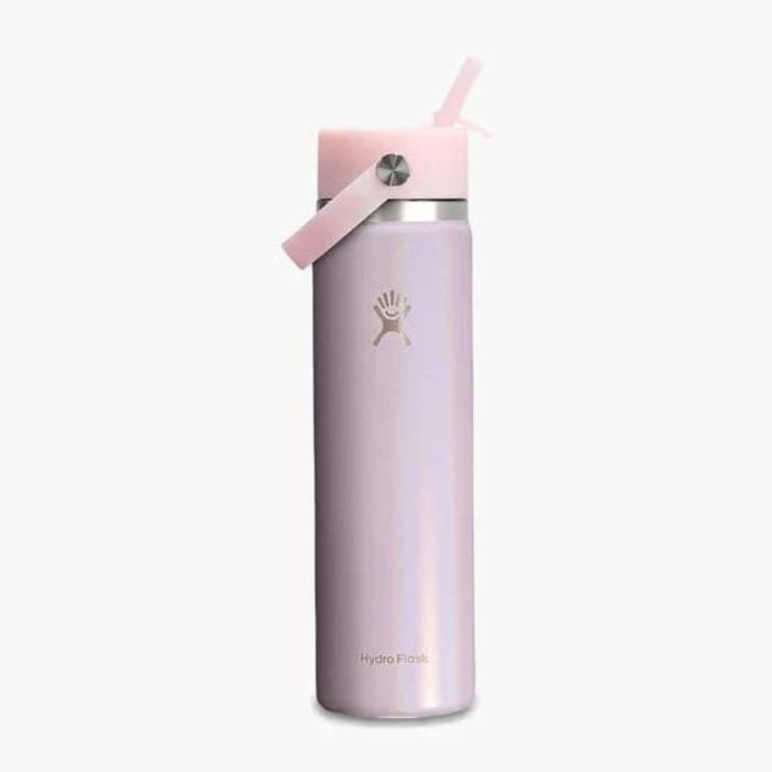 Hydro Flask Water Bottles Glimmer Pink Hydro Flask 24oz Wide Mouth with Flex Straw Cap Glimmer Water Bottle