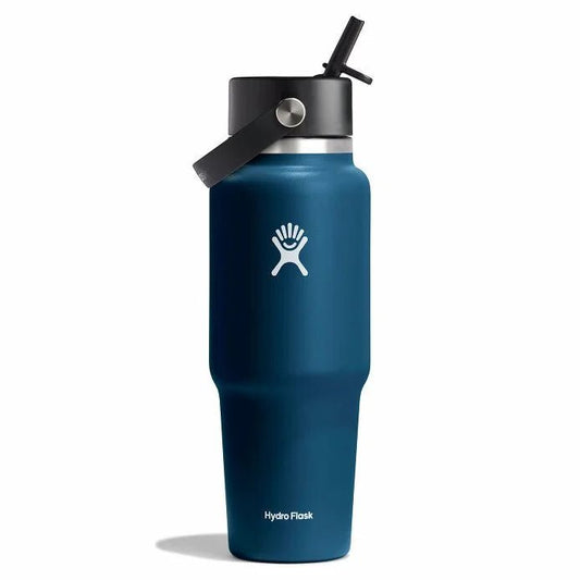 Hydro Flask Water Bottles Indigo Hydro Flask 32oz Wide Mouth Flex Straw Cap Travel Bottle