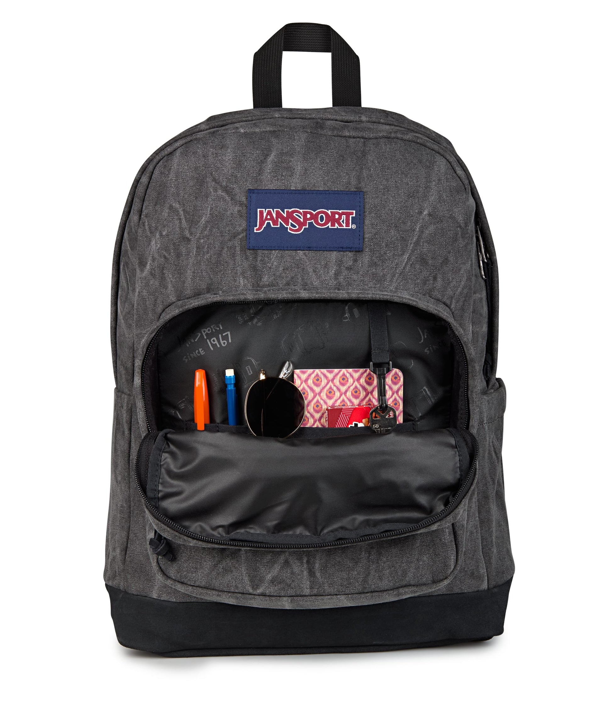 Jansport Backpacks Aged Canvas Black JanSport Right Pack Expressions - Aged Canvas Black
