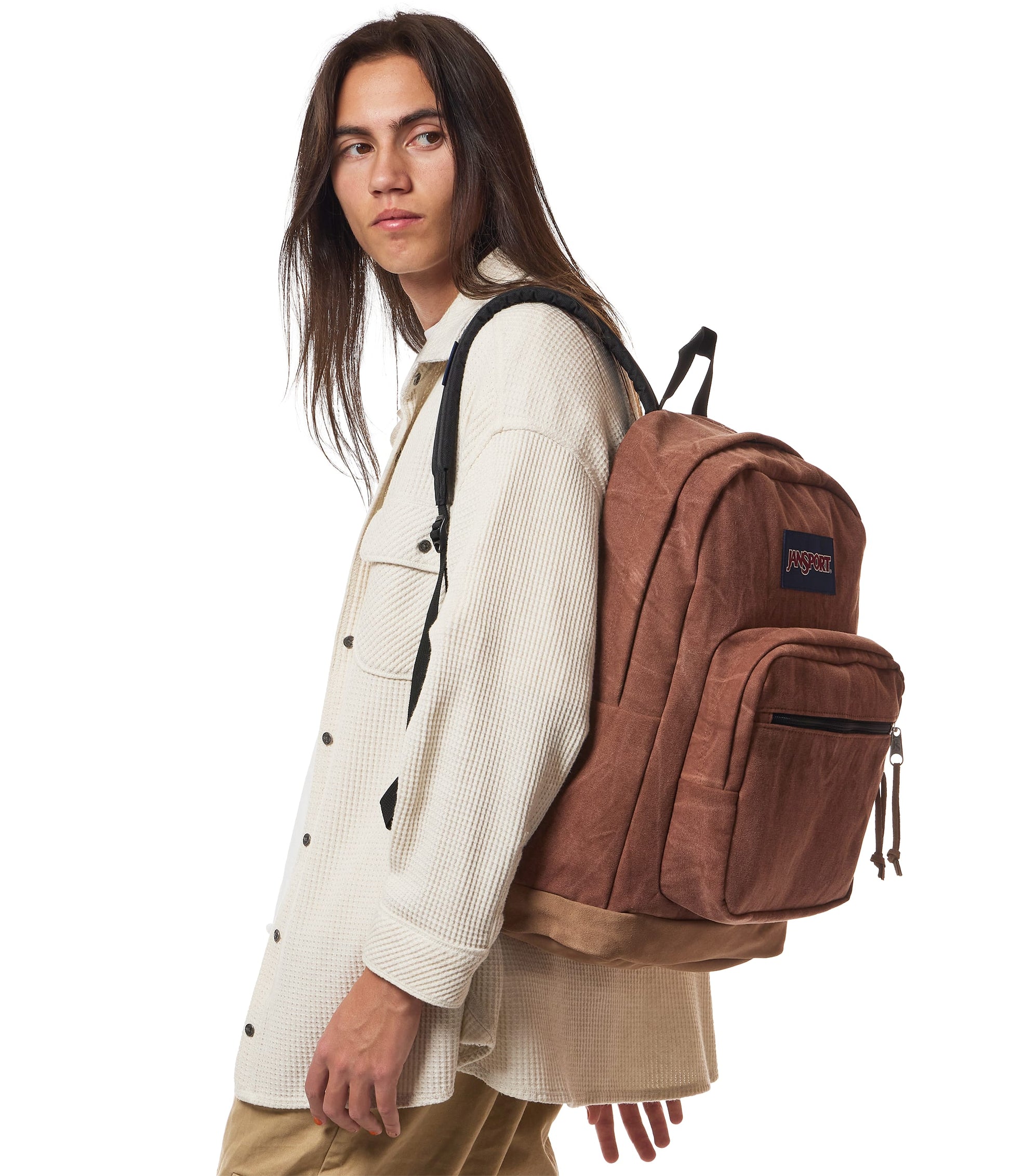 Jansport Backpacks Aged Canvas Brown JanSport Right Pack Expressions - Aged Canvas Brown