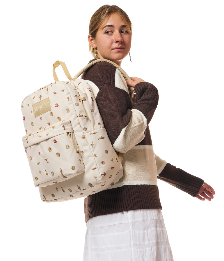 Jansport Backpacks Gilded Relics Moon Flower JanSport SuperBreak Plus Backpack - Gilded Relics Moon Flower