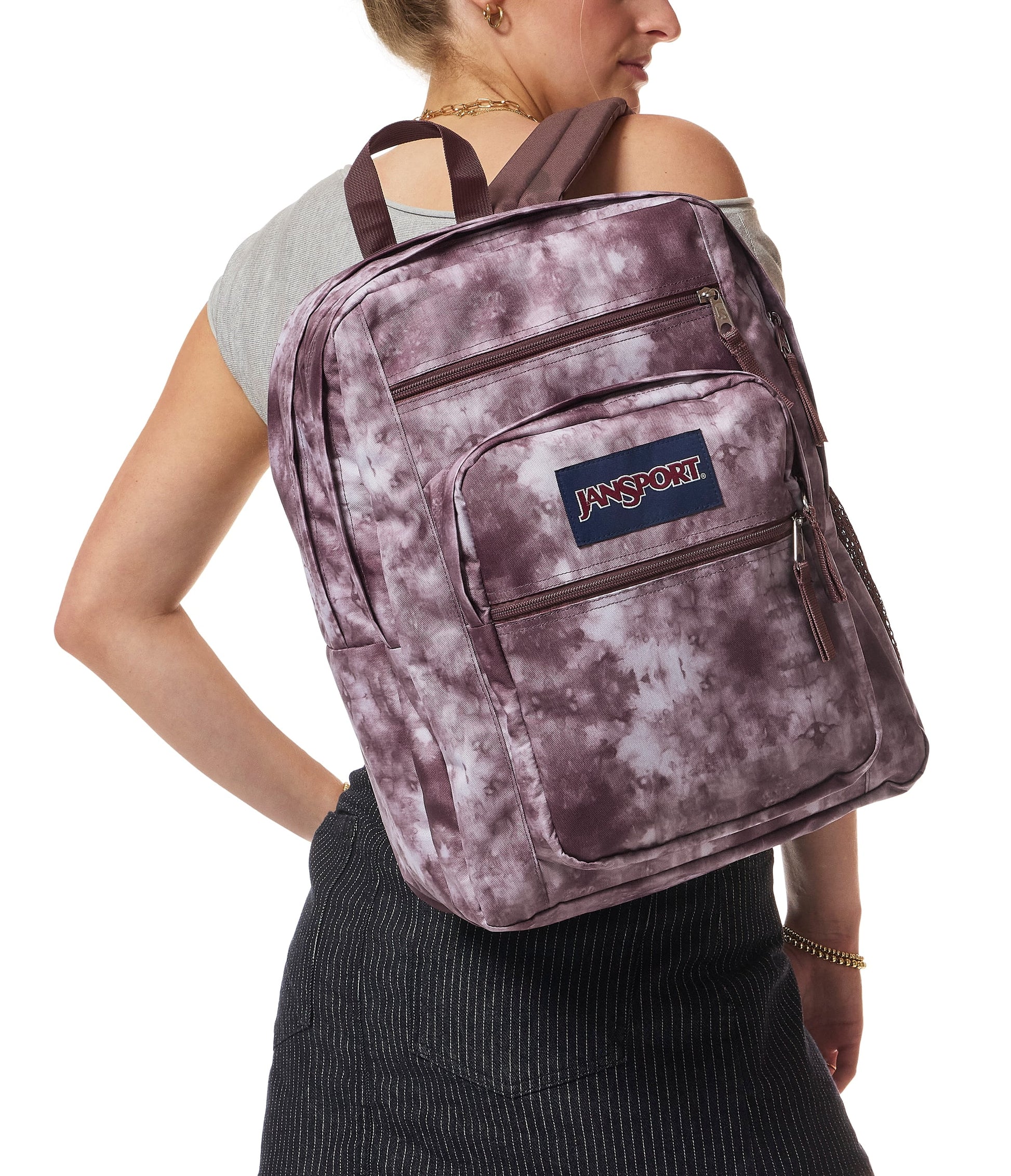Jansport Backpacks Ice Dyed Mahogany Haze JanSport Big Student Backpack - Ice Dyed Mahogany Haze