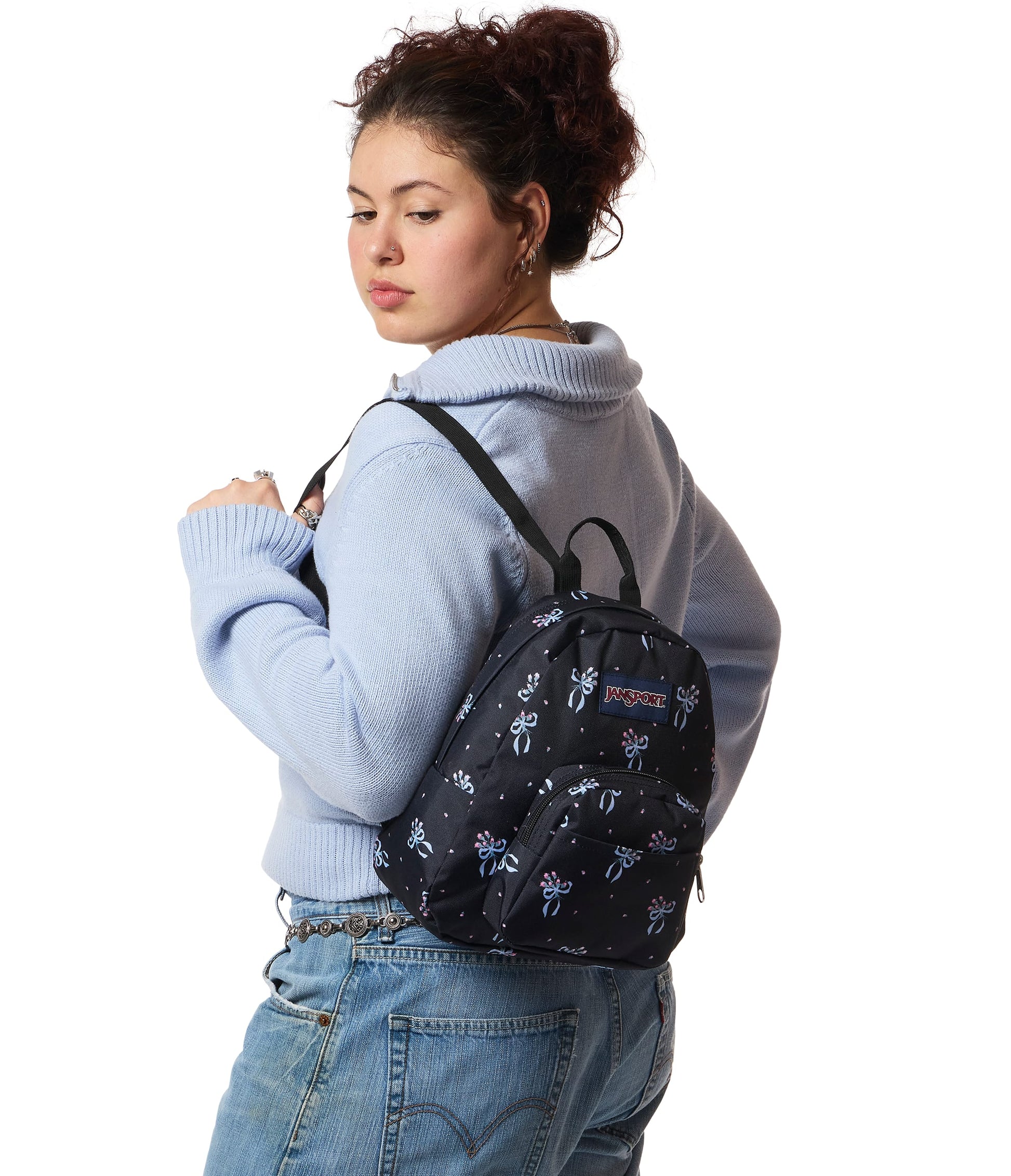 Jansport Backpacks Pastel Petals Black JanSport Half Pint Mini Backpack - Pastel Petals Black