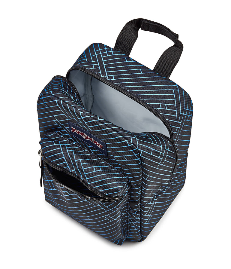Jansport Lunch Bag Team Stripes Black JanSport Big Break Lunch Bag - Team Stripes Black