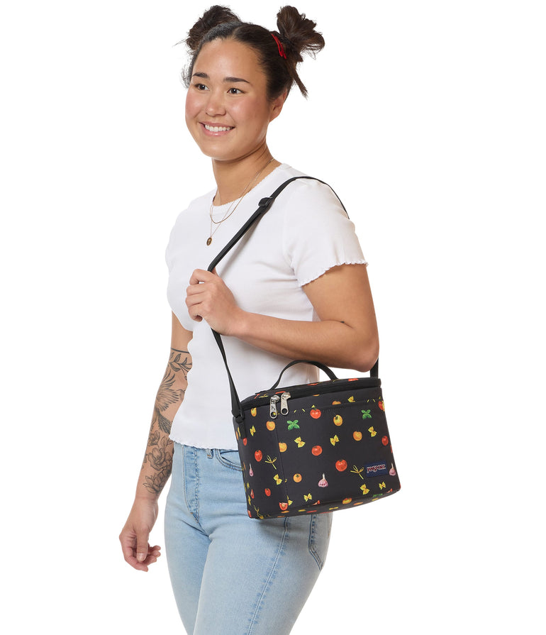 Jansport Lunch Bag Team Stripes Black JanSport Super Snack Lunch Bag - Team Stripes Black