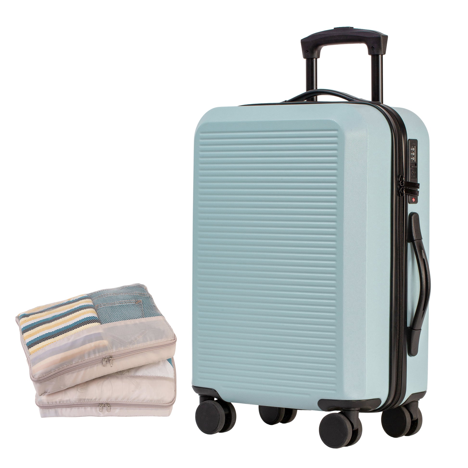 Jetstream Luggage Aqua Jetstream 3-Piece Carry-On Luggage & Packing Cube Set