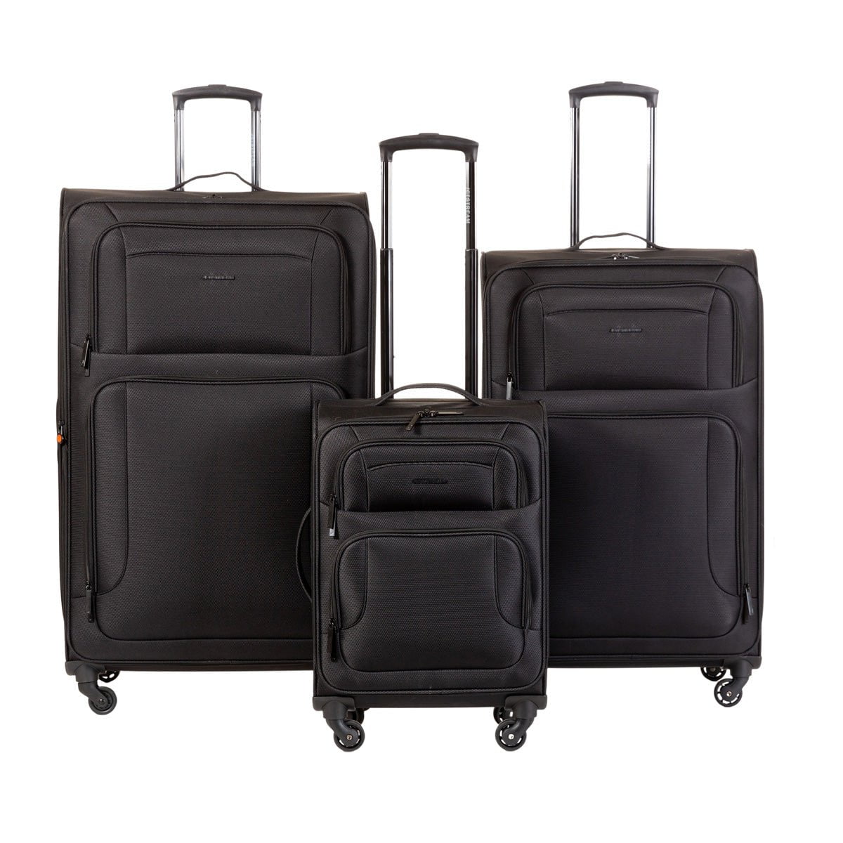 Jetstream Luggage Black Jetstream 3 Piece Spinner Expandable Luggage Set