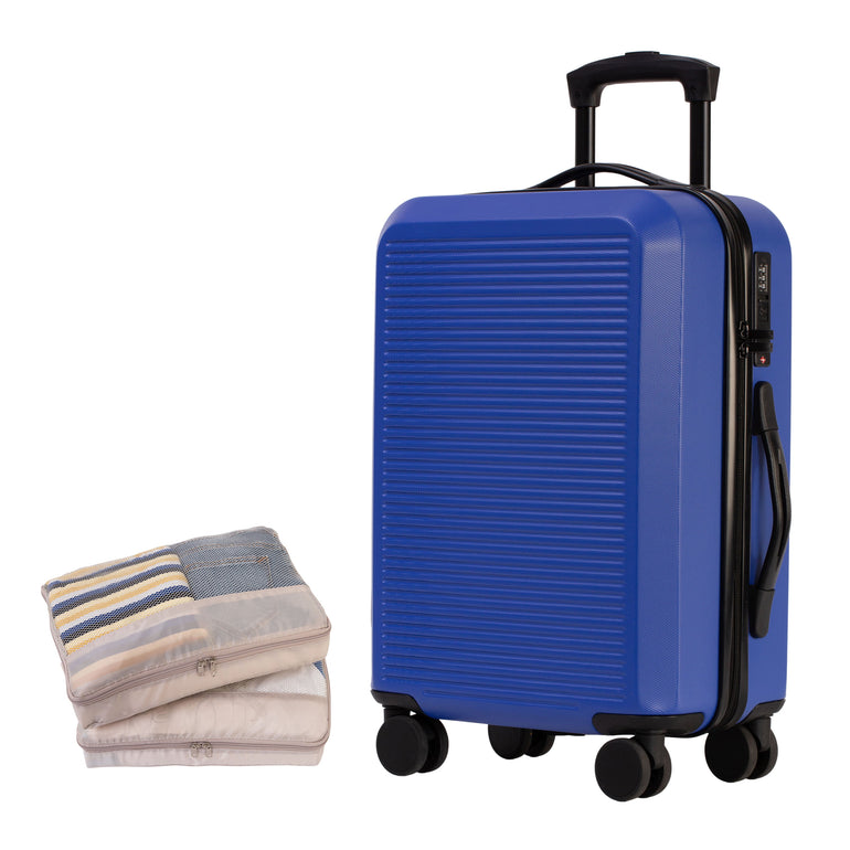 Jetstream Luggage Blue Jetstream 3-Piece Carry-On Luggage & Packing Cube Set