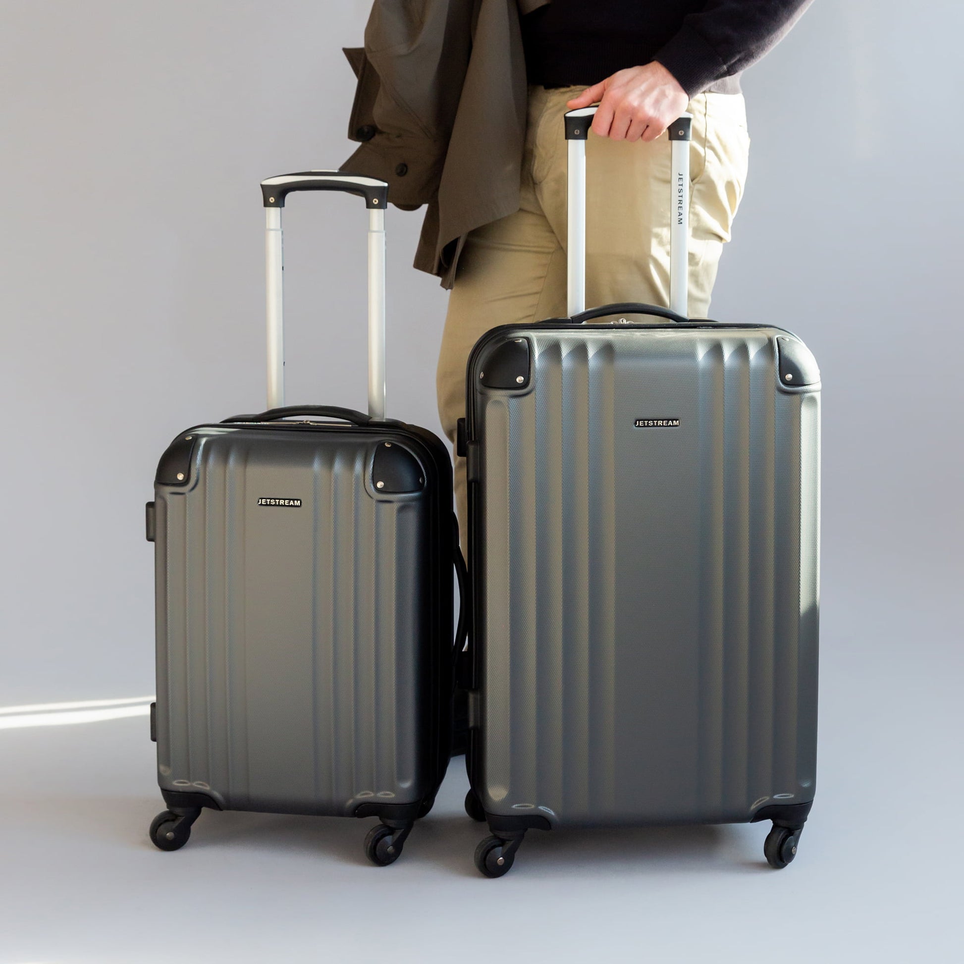 Jetstream Luggage Charcoal Jetstream 3-Piece Spinner Luggage Set