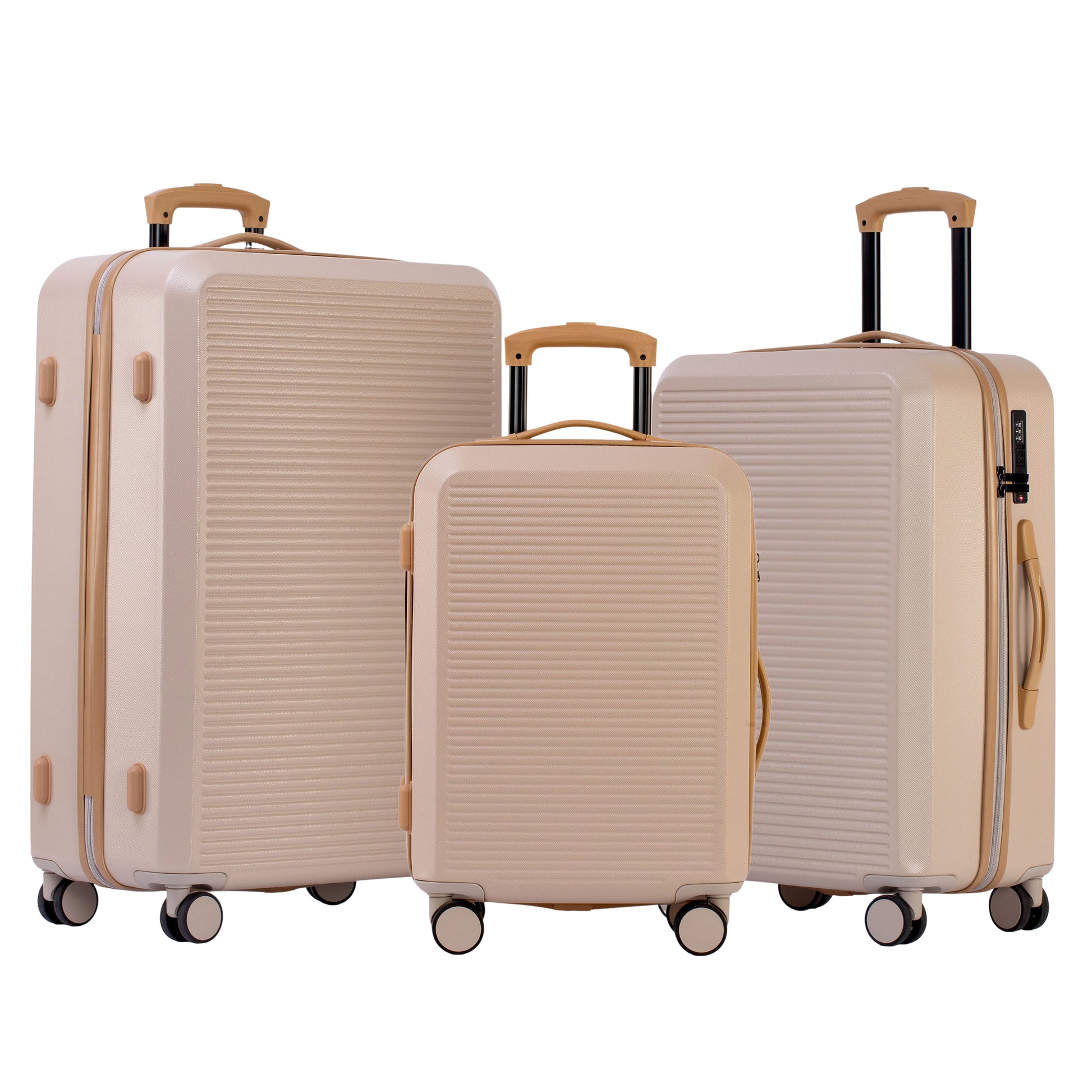Jetstream Luggage Cream/Tan Jetstream Studio Collection 3-Piece Luggage Set