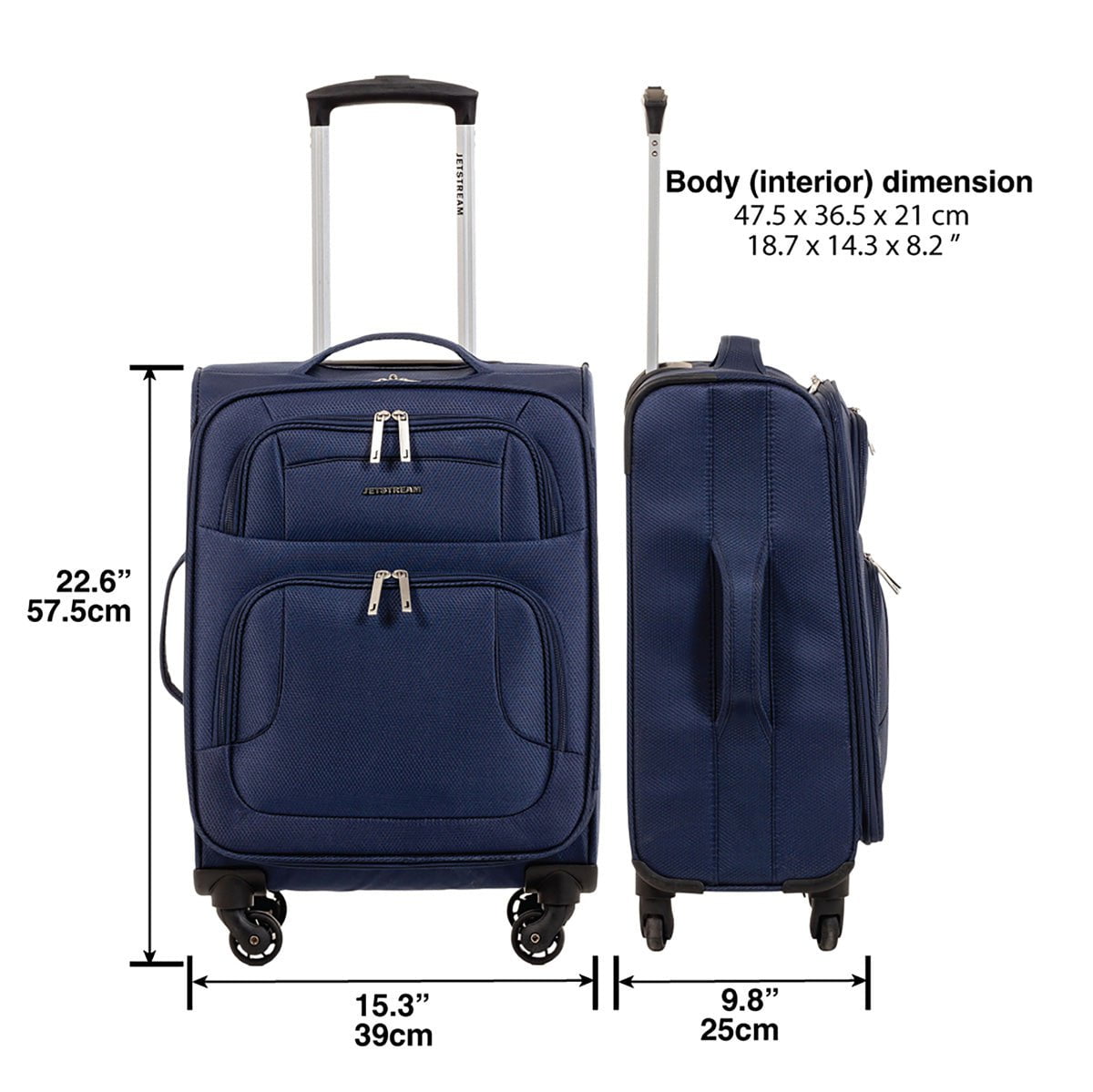 Jetstream Luggage Jetstream 20 Inch Lightweight Spinner Luggage Carry-On Luggage