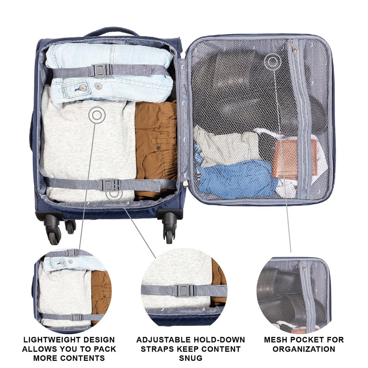 Jetstream Luggage Jetstream 20 Inch Lightweight Spinner Luggage Carry-On Luggage