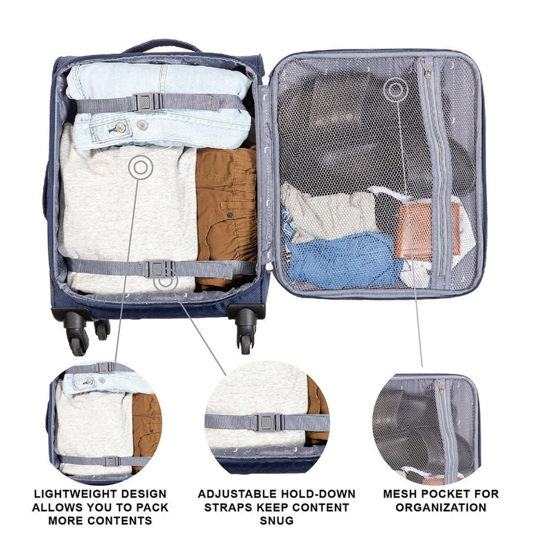 Jetstream Luggage Jetstream 20 Inch Lightweight Spinner Luggage Carry-On Luggage