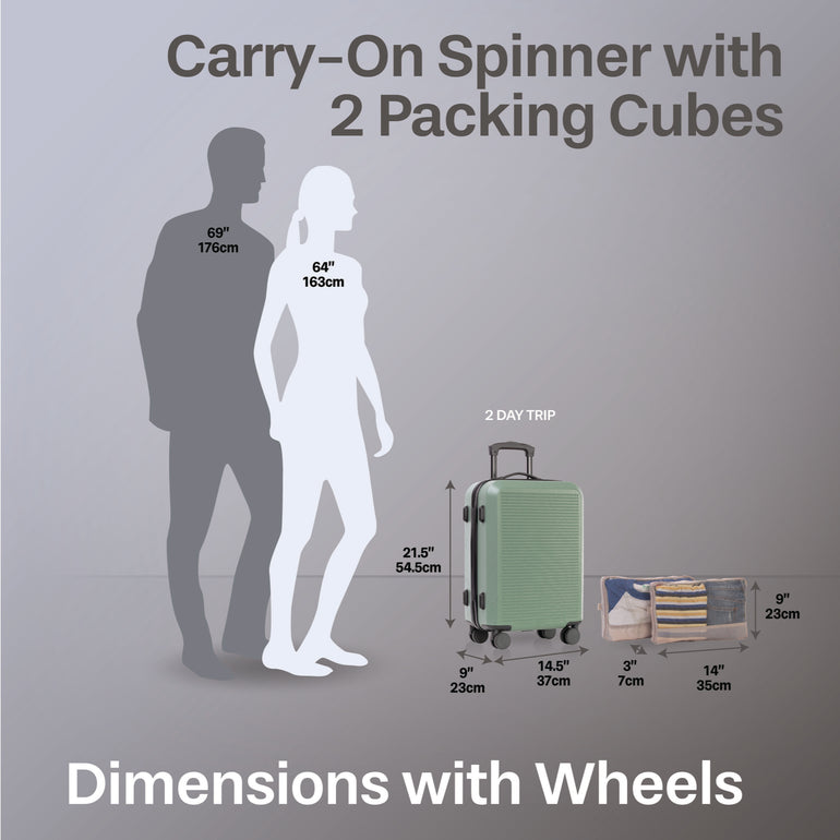 Jetstream Luggage Jetstream 3-Piece Carry-On Luggage & Packing Cube Set