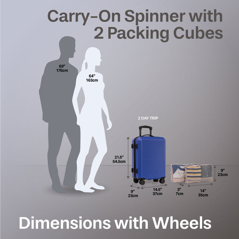 Jetstream Luggage Jetstream 3-Piece Carry-On Luggage & Packing Cube Set