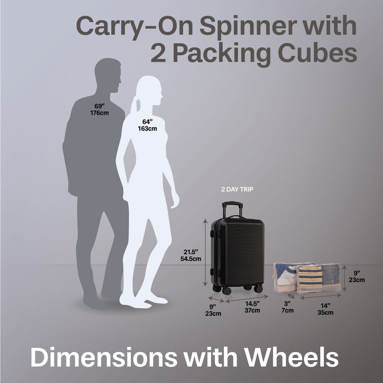 Jetstream Luggage Jetstream 3-Piece Carry-On Luggage & Packing Cube Set