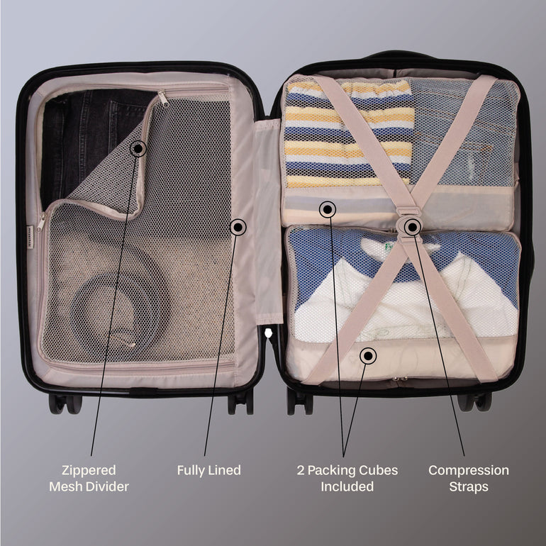 Jetstream Luggage Jetstream 3-Piece Carry-On Luggage & Packing Cube Set