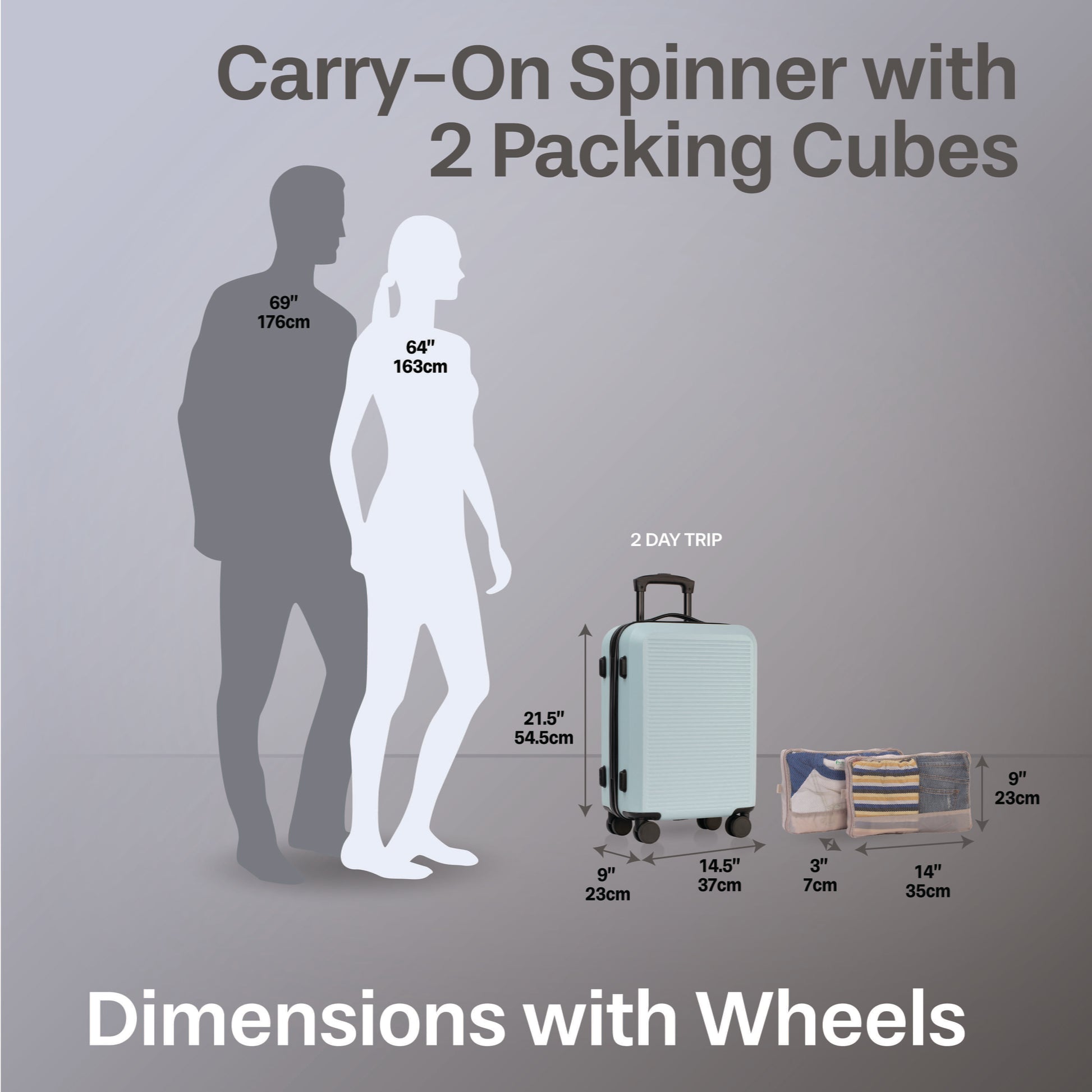 Jetstream Luggage Jetstream 3-Piece Carry-On Luggage & Packing Cube Set