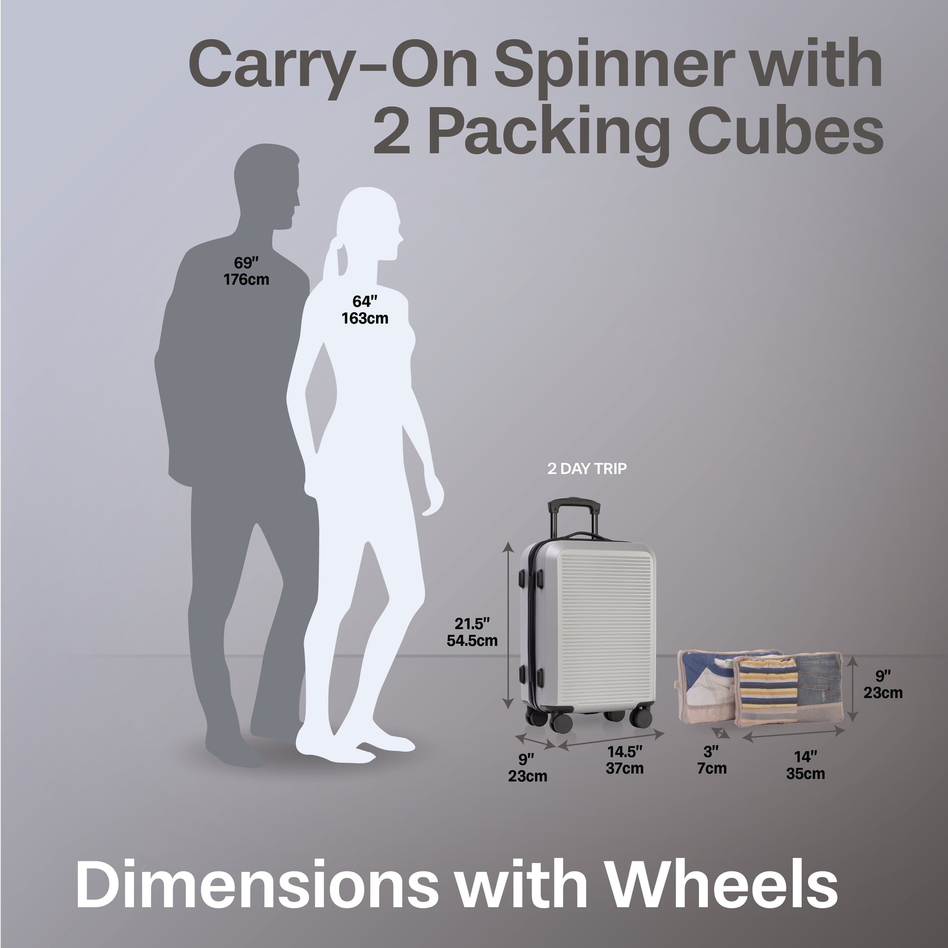 Jetstream Luggage Jetstream 3-Piece Carry-On Luggage & Packing Cube Set
