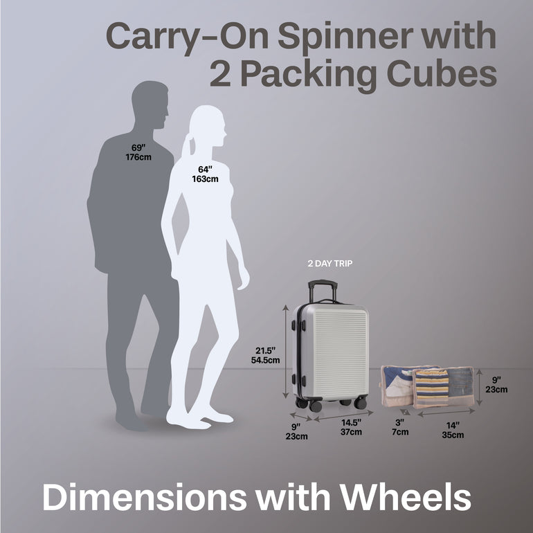 Jetstream Luggage Jetstream 3-Piece Carry-On Luggage & Packing Cube Set