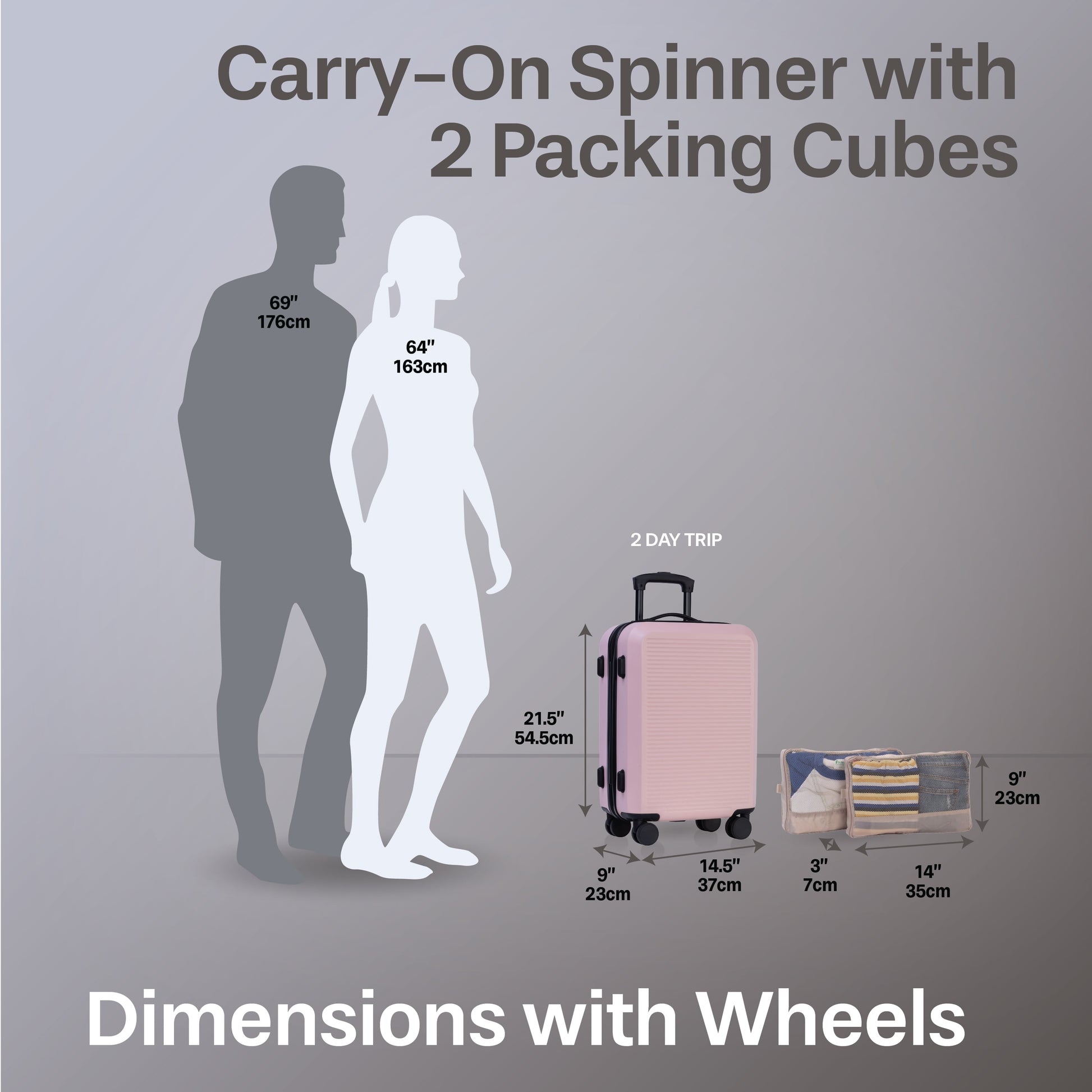 Jetstream Luggage Jetstream 3-Piece Carry-On Luggage & Packing Cube Set