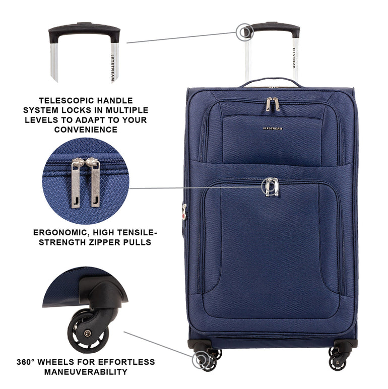 Jetstream Luggage Jetstream 3 Piece Spinner Expandable Luggage Set