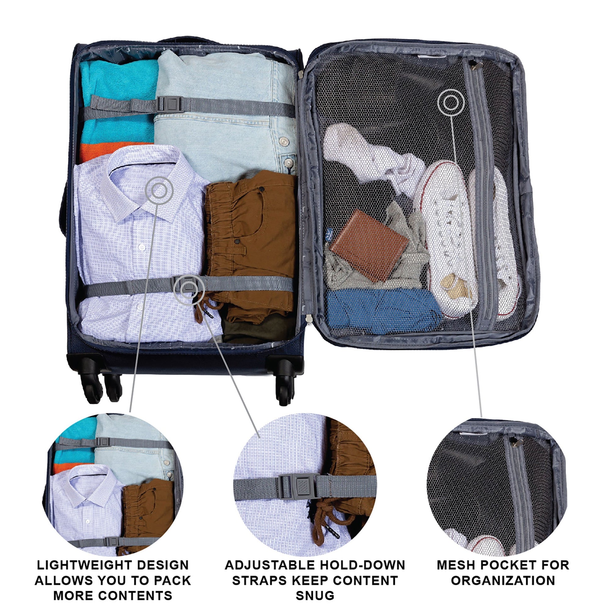 Jetstream Luggage Jetstream 3 Piece Spinner Expandable Luggage Set