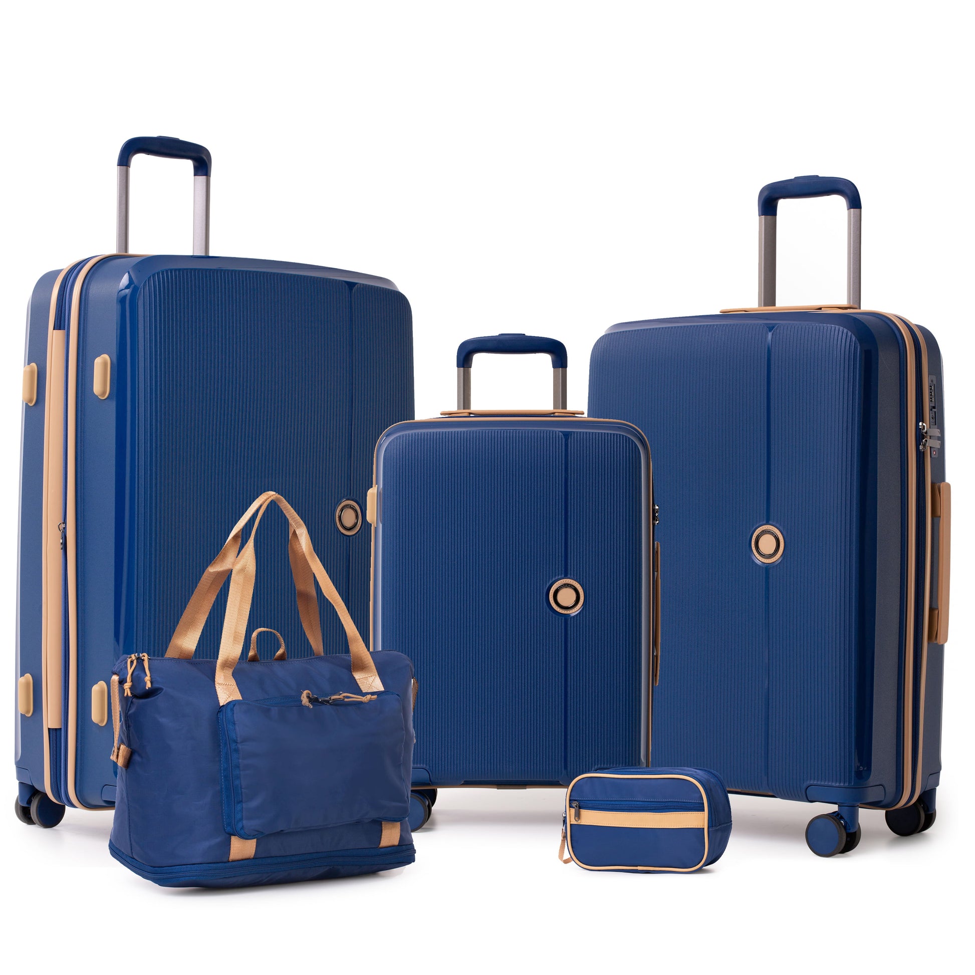 Jetstream Luggage Navy/Tan Jetstream Signature Series 5-Piece Luggage Set