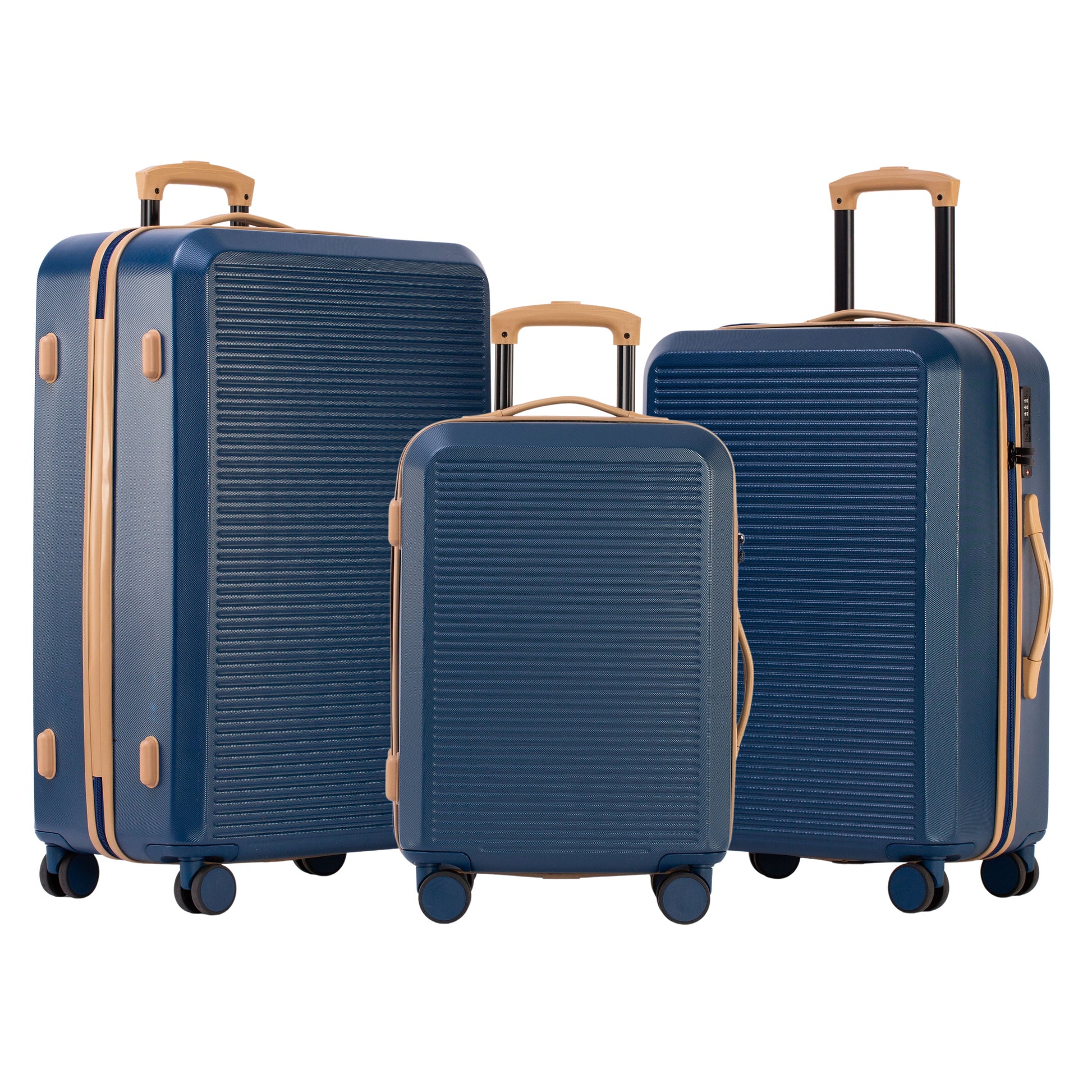 Jetstream Luggage Navy/Tan Jetstream Studio Collection 3-Piece Luggage Set