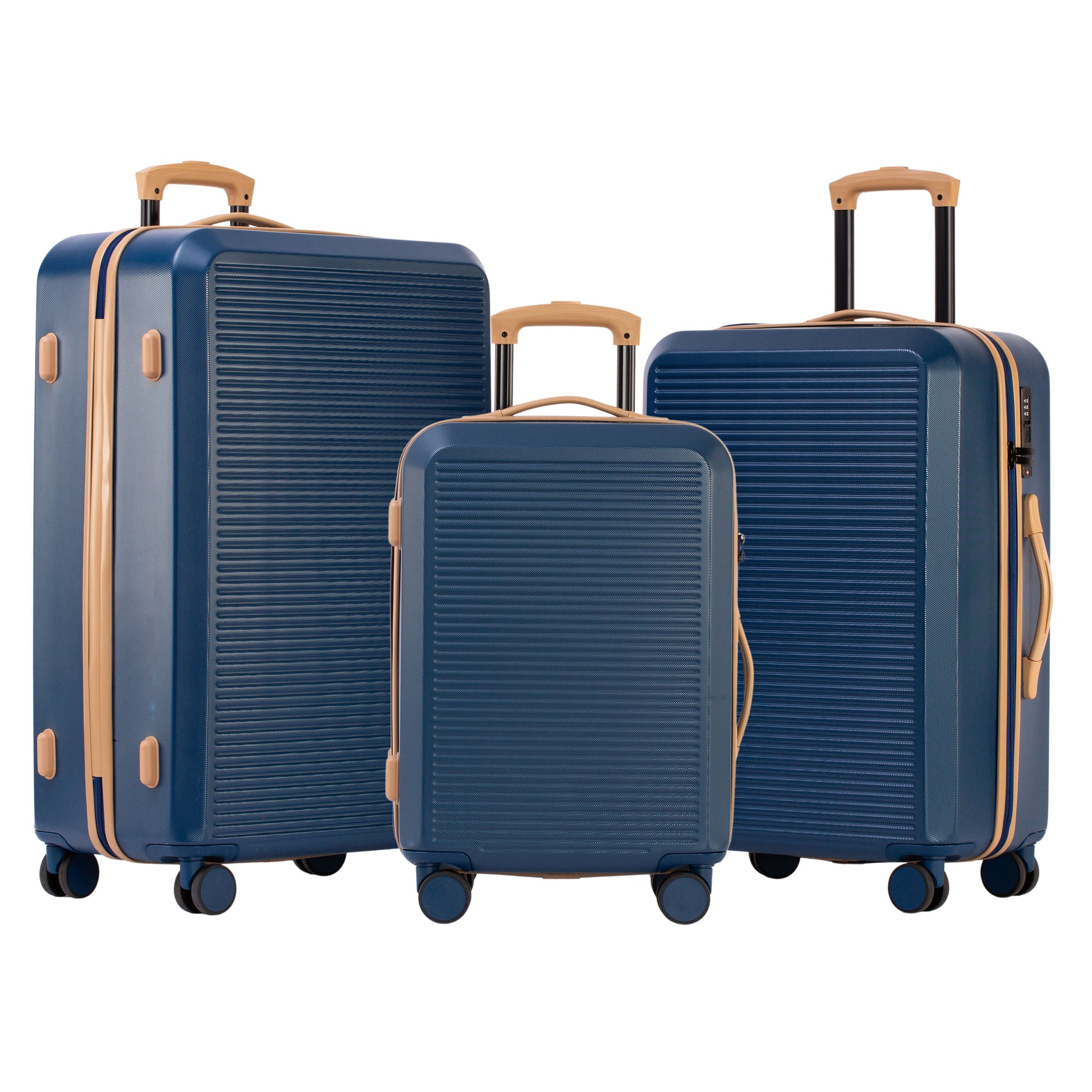 Jetstream Luggage Navy/Tan Jetstream Studio Collection 3-Piece Luggage Set