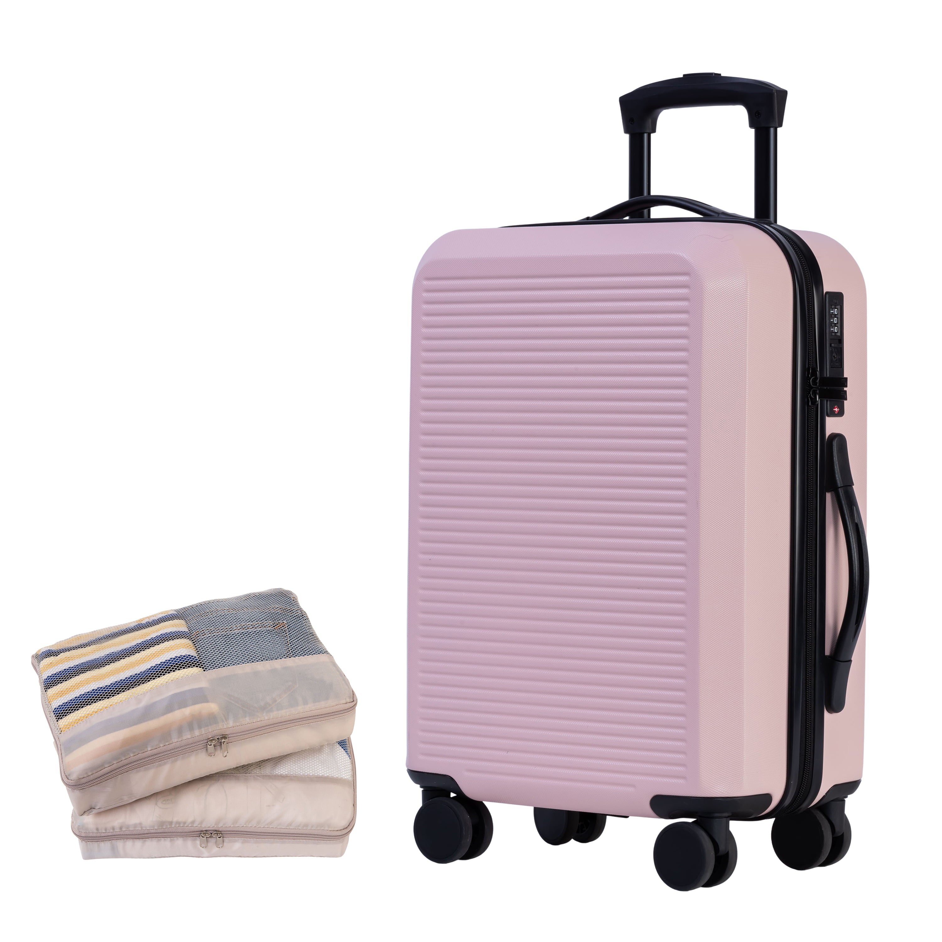 Jetstream Luggage Pink Jetstream 3-Piece Carry-On Luggage & Packing Cube Set