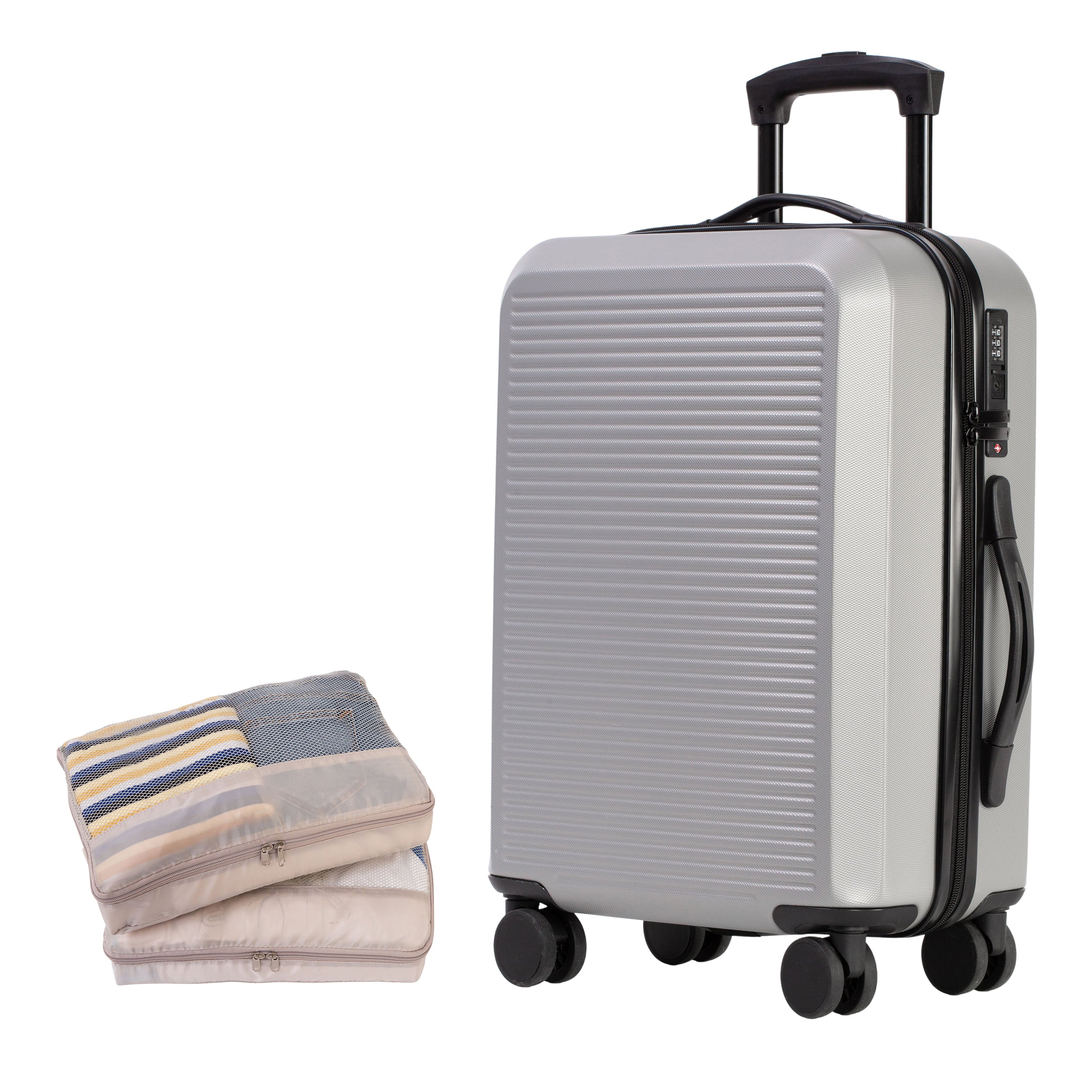Jetstream Luggage Silver Jetstream 3-Piece Carry-On Luggage & Packing Cube Set