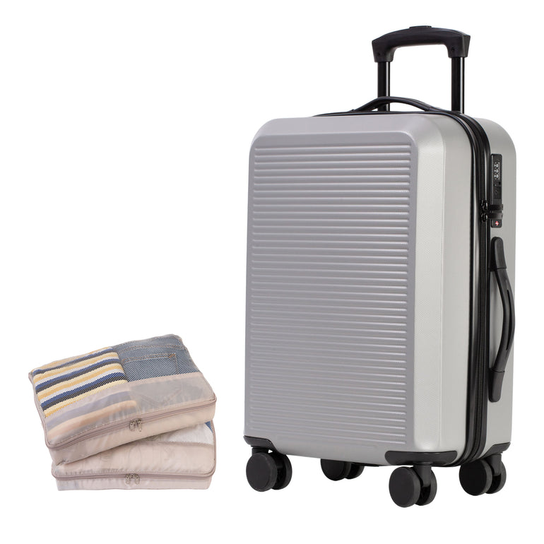 Jetstream Luggage Silver Jetstream 3-Piece Carry-On Luggage & Packing Cube Set