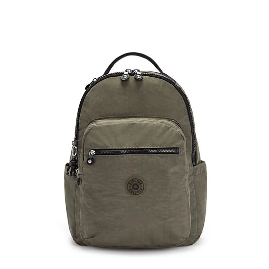 Kipling Backpacks Green Moss Kipling Seoul Large 15" Laptop Backpack - Green Moss