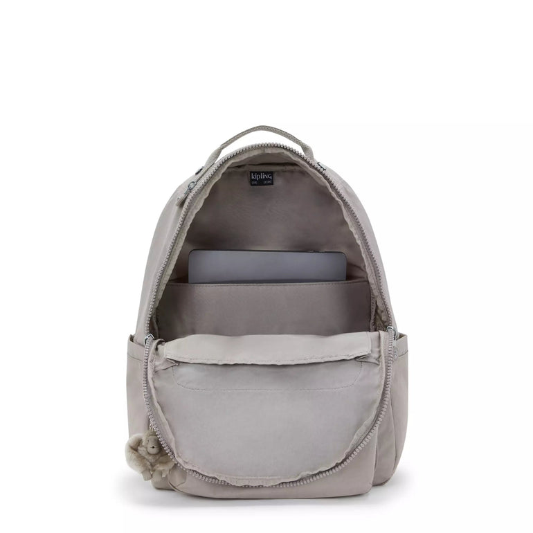 Kipling Backpacks Grey Gris Kipling Seoul Large 15" Laptop Backpack - Grey Gris