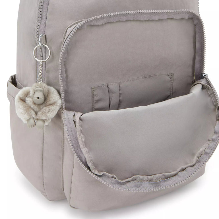 Kipling Backpacks Grey Gris Kipling Seoul Large 15" Laptop Backpack - Grey Gris