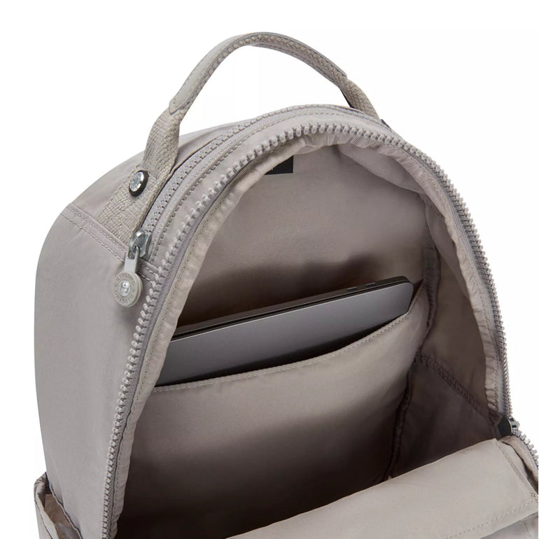 Kipling Backpacks Grey Gris Kipling Seoul Large 15" Laptop Backpack - Grey Gris