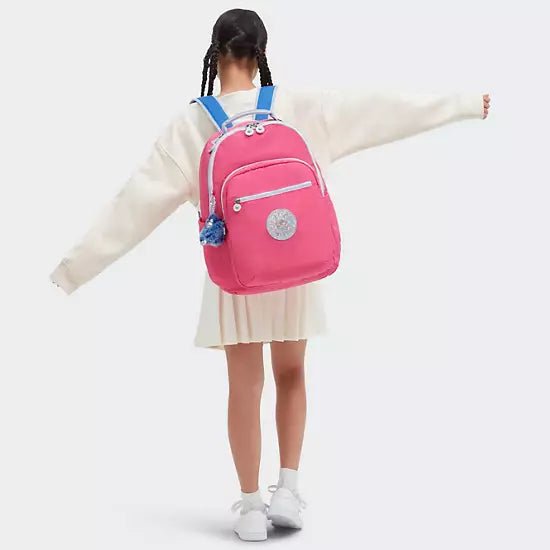 Kipling Backpacks Happy Pink Mix Kipling Seoul Large 15" Laptop Backpack - Happy Pink Mix