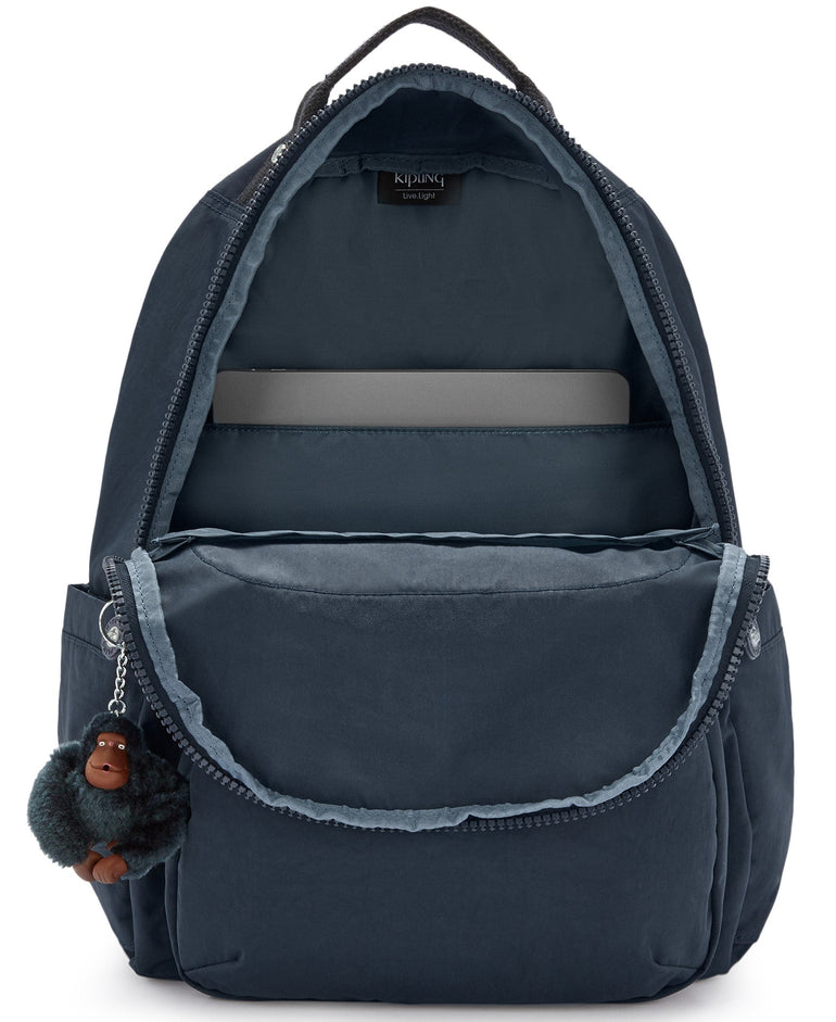 Kipling Backpacks True Blue Tonal 2 Kipling Seoul Large 15" Laptop Backpack - True Blue Tonal 2