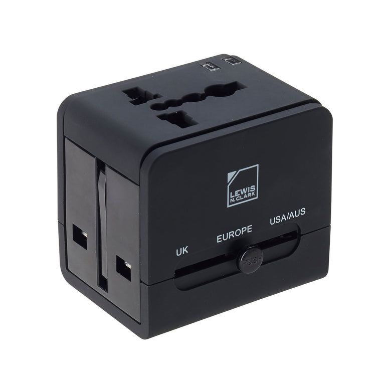 Lewis N. Clark Adapters Black Lewis N. Clark Global Adapter with Dual USB Charger
