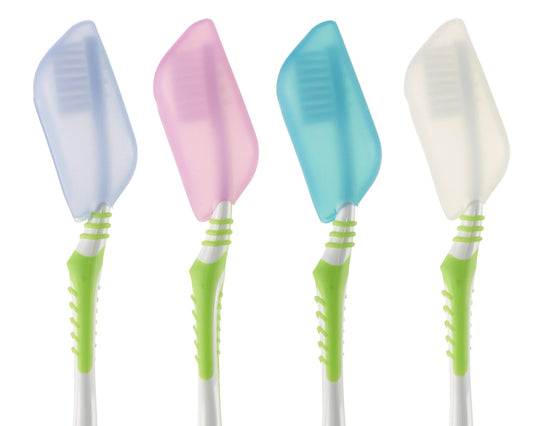 Lewis N. Clark Travel Accessories Assorted Lewis N. Clark Antibacterial Silicone Toothbrush Covers, 4-Pack