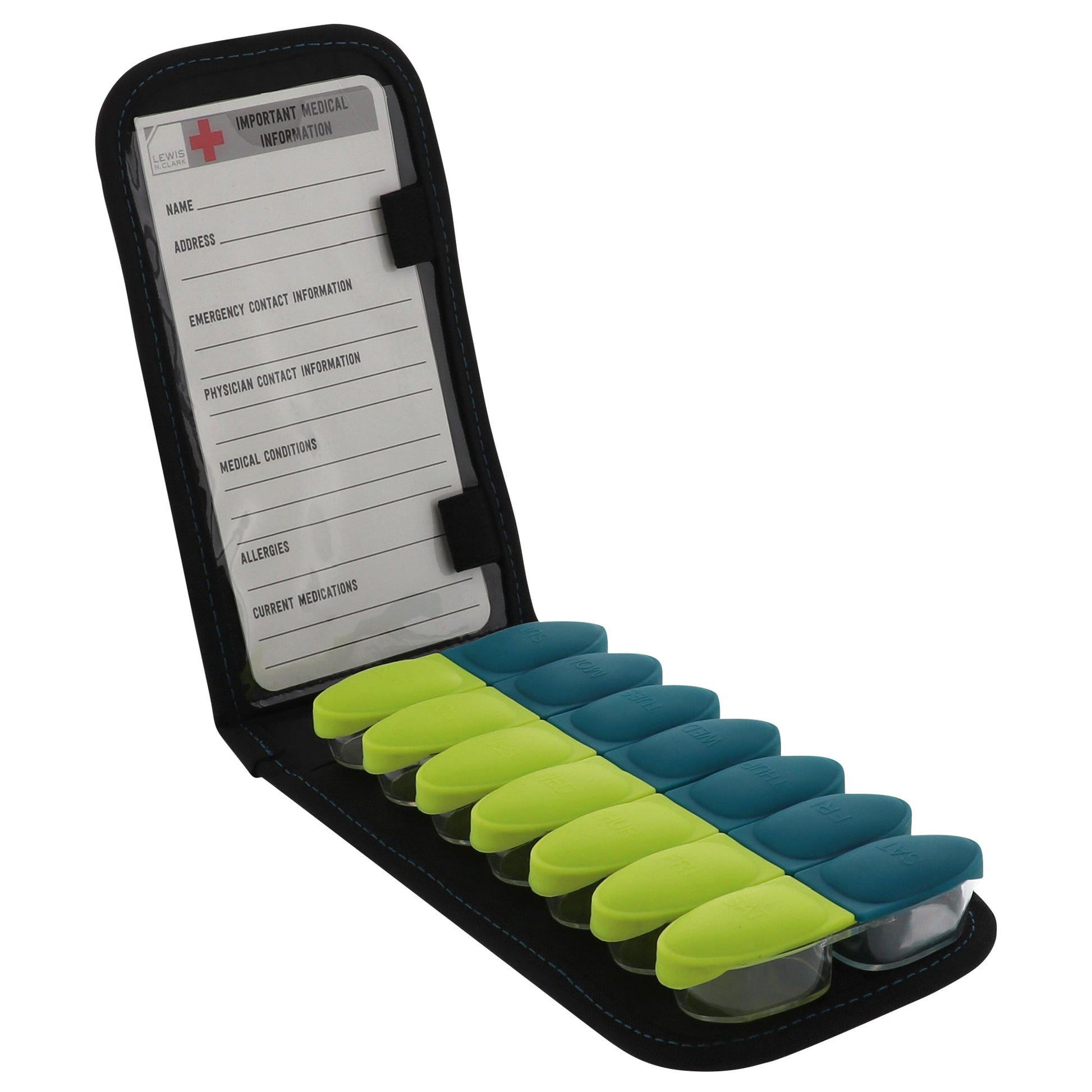 Lewis N. Clark Travel Accessories Charcoal Lewis N. Clark BeWell Lift Magnetic Pill Organizer