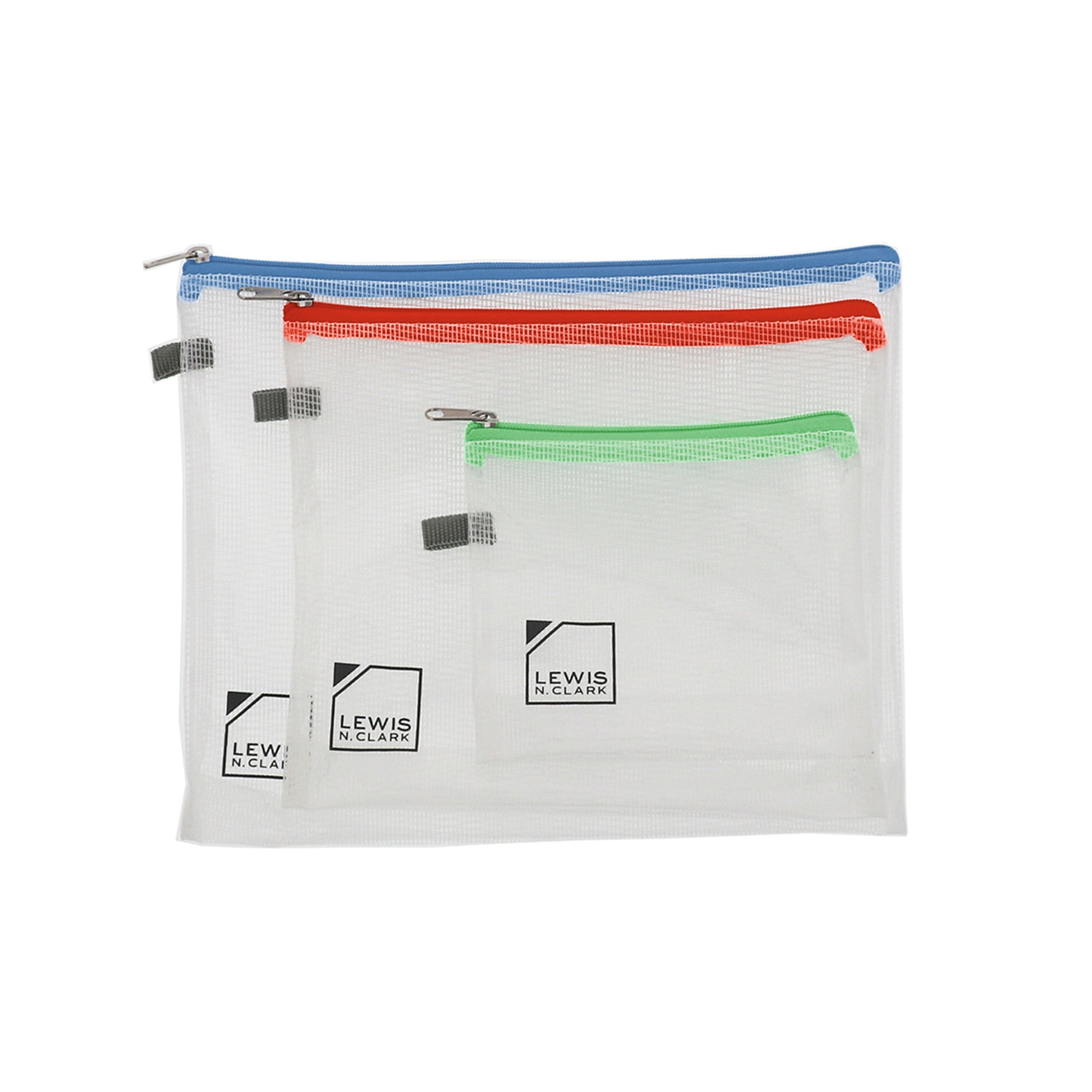 Lewis N. Clark Travel Accessories Transparent Lewis N. Clark Travel Pouch Set, 3-Pack