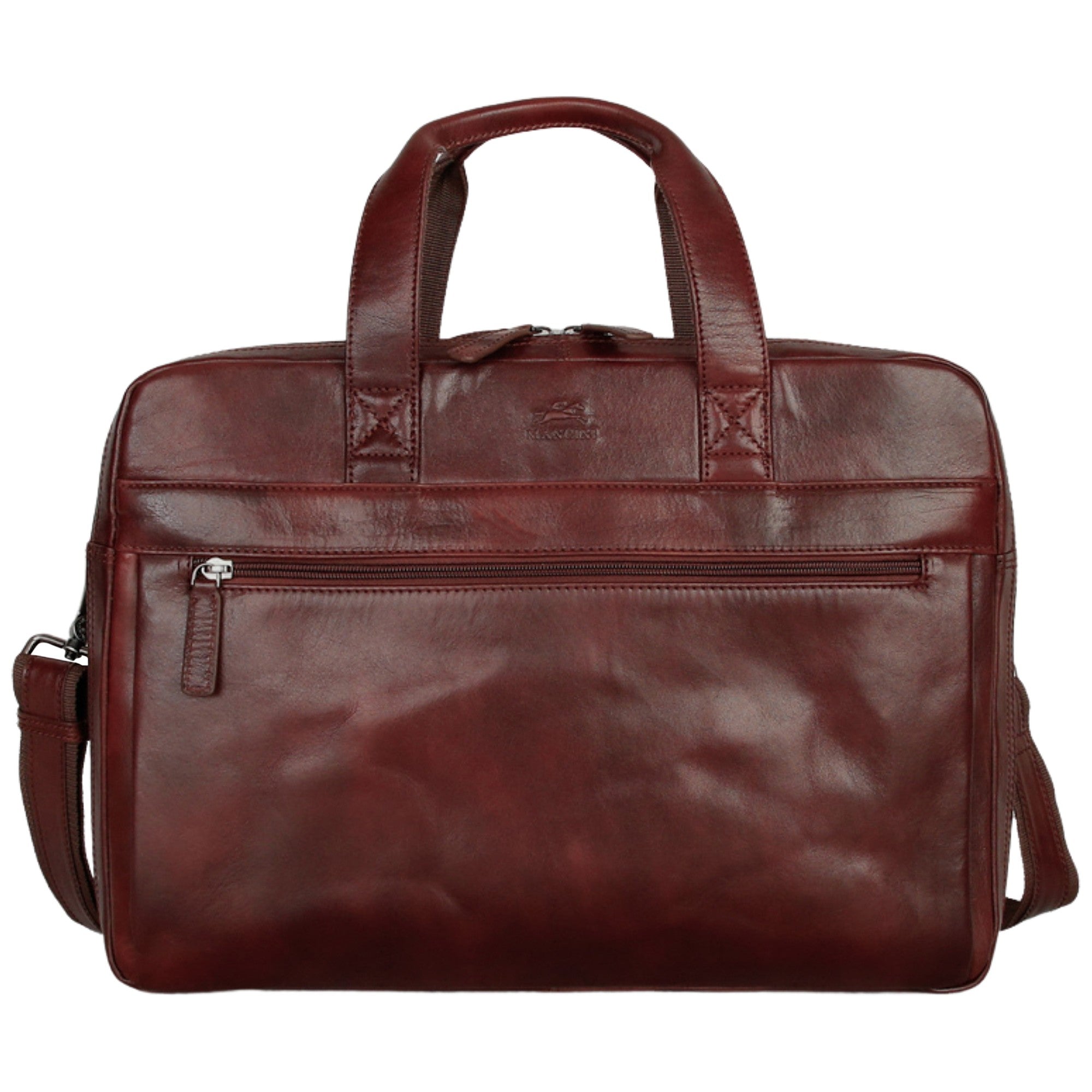 Mancini Briefcases Brown Mancini Pelle D’oro Double Compartment 15.6” Laptop and Tablet Briefcase